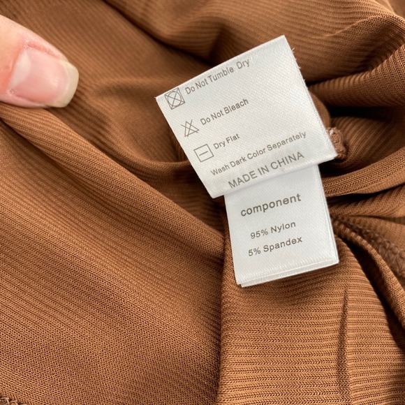 Chocolate Brown Sparkle Top Bell Sleeve Size L Fairy Grunge Date Night Going Out - Picture 17 of 17